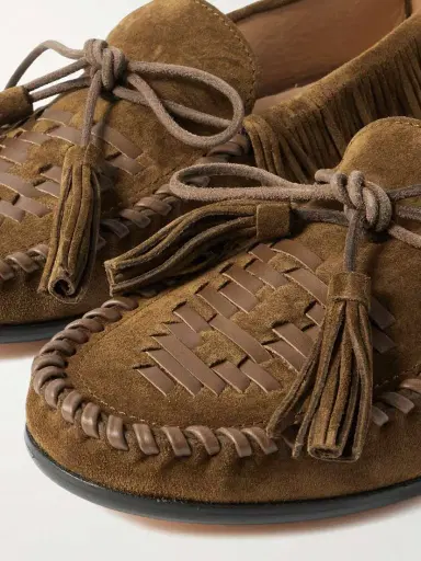 Isabel Marant Fitza Tasseled Fringed Leather-trimmed Suede Loafers | Thumbnail 4 Isabel Marant Fitza Tasseled Fringed Leather-trimmed Suede Loafers | Thumbnail 4