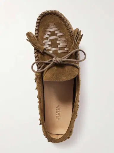 Isabel Marant Fitza Tasseled Fringed Leather-trimmed Suede Loafers | Thumbnail 5 Isabel Marant Fitza Tasseled Fringed Leather-trimmed Suede Loafers | Thumbnail 5