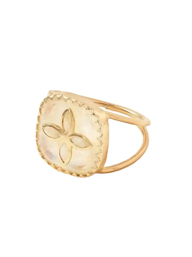 Pascale Monvoisin Bowie N°2 9-karat Gold, Moonstone And Opal Ring