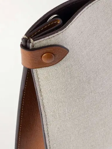 Métier Stowaway Leather-trimmed Linen Shoulder Bag | Thumbnail 4 Métier Stowaway Leather-trimmed Linen Shoulder Bag | Thumbnail 4