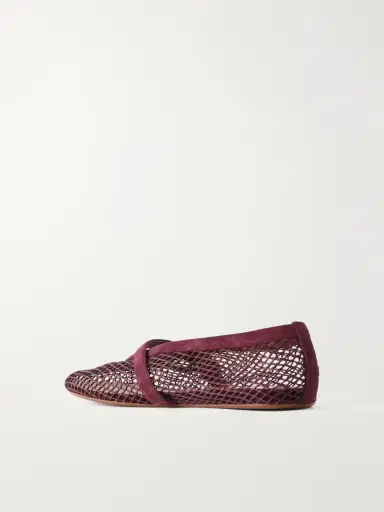 Alaïa Patent Leather-trimmed Mesh Ballet Flats | Thumbnail 3 Alaïa Patent Leather-trimmed Mesh Ballet Flats | Thumbnail 3