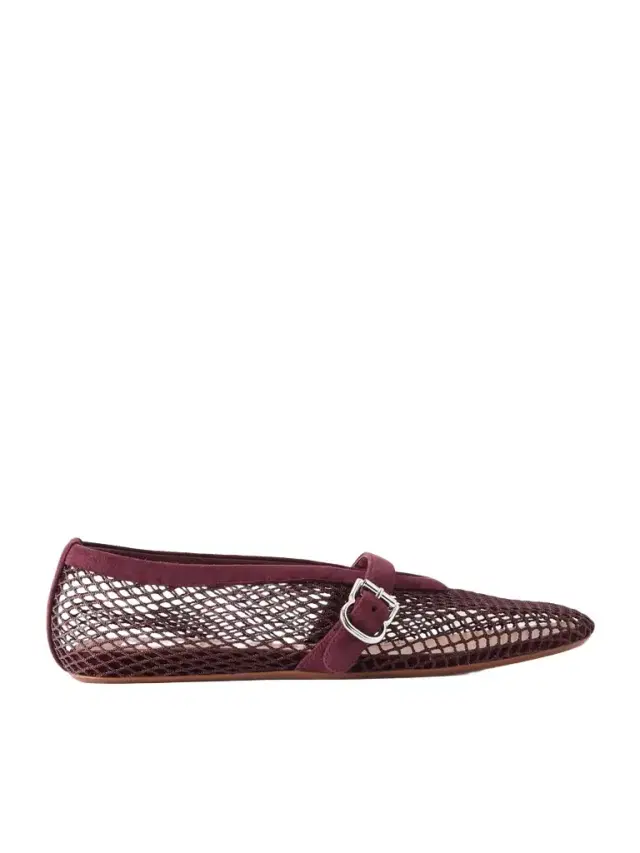 Alaïa Patent Leather-trimmed Mesh Ballet Flats