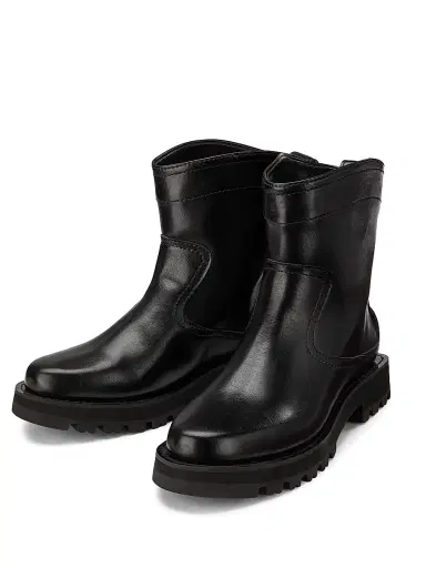 Ganni Women's Studs Crinkle Faux-Leather Ankle Boots - Black | Thumbnail 2 Ganni Women's Studs Crinkle Faux-Leather Ankle Boots - Black | Thumbnail 2