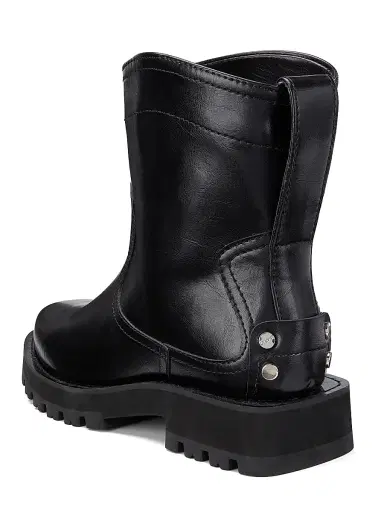 Ganni Women's Studs Crinkle Faux-Leather Ankle Boots - Black | Thumbnail 3 Ganni Women's Studs Crinkle Faux-Leather Ankle Boots - Black | Thumbnail 3