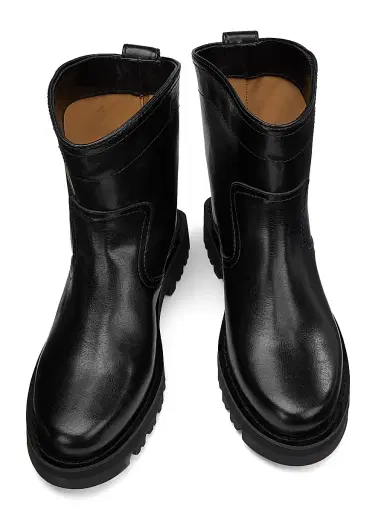 Ganni Women's Studs Crinkle Faux-Leather Ankle Boots - Black | Thumbnail 4 Ganni Women's Studs Crinkle Faux-Leather Ankle Boots - Black | Thumbnail 4