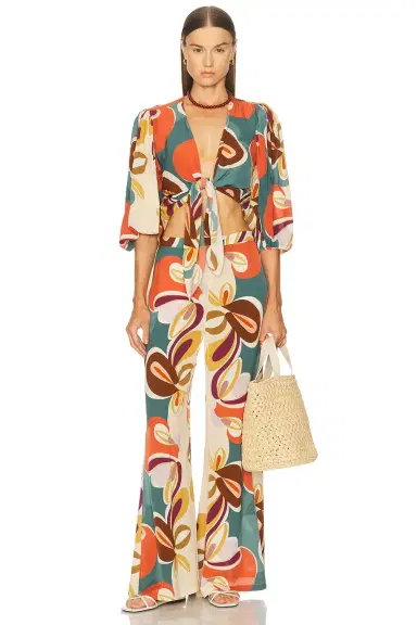 ADRIANA DEGREAS Organic Floral Wide Leg Pant | Thumbnail 5 ADRIANA DEGREAS Organic Floral Wide Leg Pant | Thumbnail 5