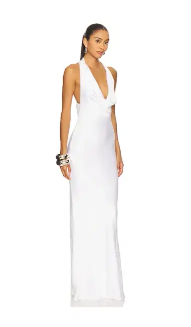 Norma Kamali Halter Drape Bias Gown | Thumbnail 2 Norma Kamali Halter Drape Bias Gown | Thumbnail 2