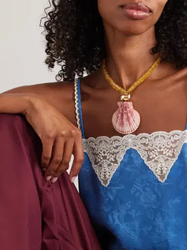 Jennifer Behr Roma Gold-plated, Citrine, Shell And Crystal Necklace | Thumbnail 2 Jennifer Behr Roma Gold-plated, Citrine, Shell And Crystal Necklace | Thumbnail 2