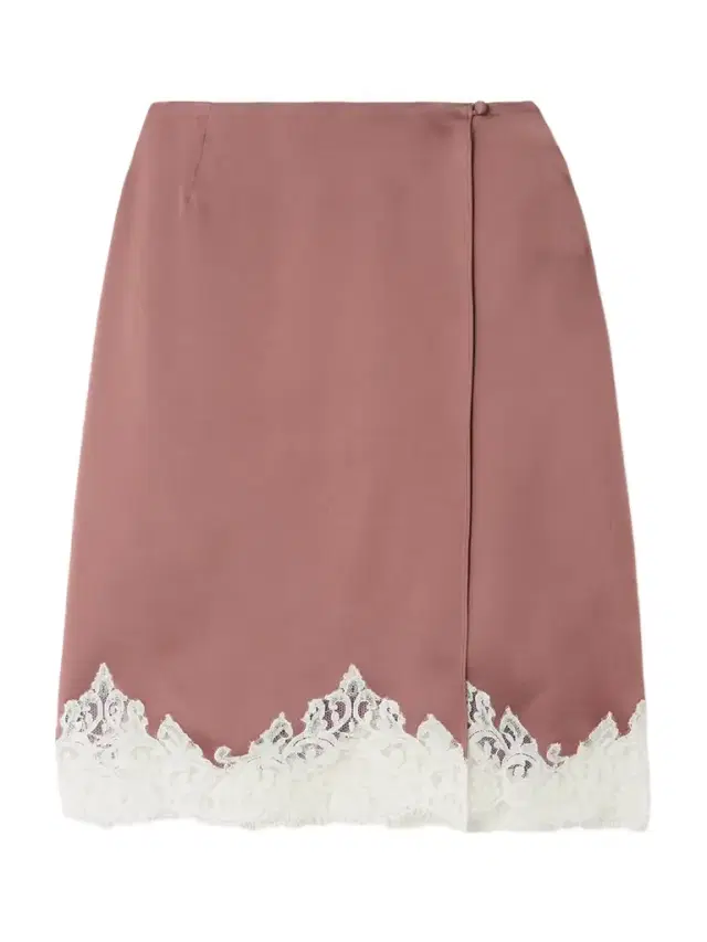 Stella McCartney Lace-trimmed Satin Midi Wrap Skirt