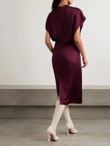 Stella McCartney Draped Satin Midi Dress | Thumbnail 3 Stella McCartney Draped Satin Midi Dress | Thumbnail 3