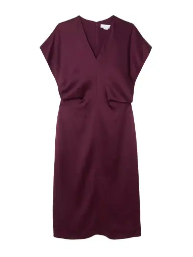 Stella McCartney Draped Satin Midi Dress | Thumbnail 1 Stella McCartney Draped Satin Midi Dress | Thumbnail 1