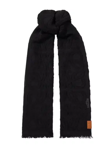 Loewe Frayed Wool And Silk-blend Jacquard Scarf | Thumbnail 1 Loewe Frayed Wool And Silk-blend Jacquard Scarf | Thumbnail 1