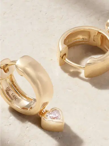 Roxanne First Everyday Drop 14-karat Gold Diamond Hoop Earrings | Thumbnail 3 Roxanne First Everyday Drop 14-karat Gold Diamond Hoop Earrings | Thumbnail 3