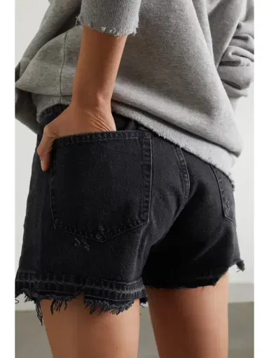 R13 Crossover Asymmetric Distressed Denim Shorts | Thumbnail 3 R13 Crossover Asymmetric Distressed Denim Shorts | Thumbnail 3