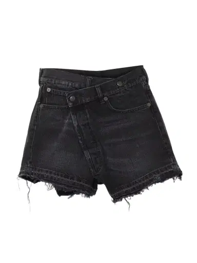 R13 Crossover Asymmetric Distressed Denim Shorts | Thumbnail 1 R13 Crossover Asymmetric Distressed Denim Shorts | Thumbnail 1