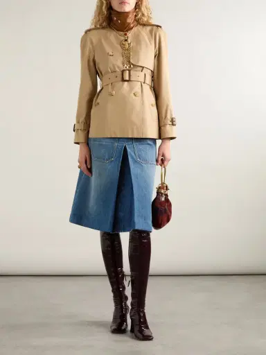 Chloé Pleated Paneled Denim Midi Skirt | Thumbnail 2 Chloé Pleated Paneled Denim Midi Skirt | Thumbnail 2