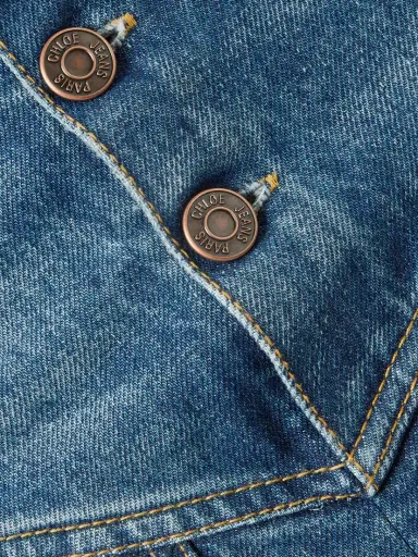 Chloé Pleated Paneled Denim Midi Skirt | Thumbnail 5 Chloé Pleated Paneled Denim Midi Skirt | Thumbnail 5