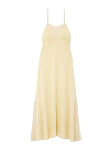 Chloé Lace-trimmed Floral-jacquard Silk Midi Dress | Thumbnail 1 Chloé Lace-trimmed Floral-jacquard Silk Midi Dress | Thumbnail 1