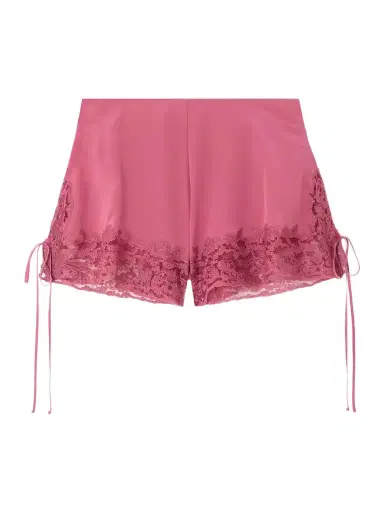 Chloé Lace-trimmed Organic Silk Crepe De Chine Shorts | Thumbnail 1 Chloé Lace-trimmed Organic Silk Crepe De Chine Shorts | Thumbnail 1