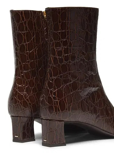 Giuseppe Zanotti Women's Brenda Embossed Leather 45MM Booties - Caffe Oro | Thumbnail 3 Giuseppe Zanotti Women's Brenda Embossed Leather 45MM Booties - Caffe Oro | Thumbnail 3