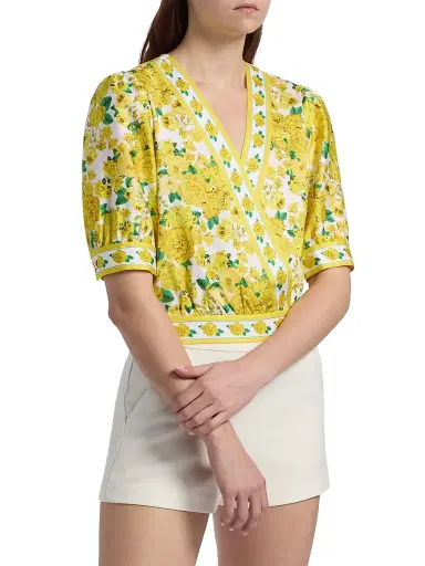 Generation Love Women's Rema Floral Cotton Poplin Wrap Blouse | Thumbnail 4 Generation Love Women's Rema Floral Cotton Poplin Wrap Blouse | Thumbnail 4