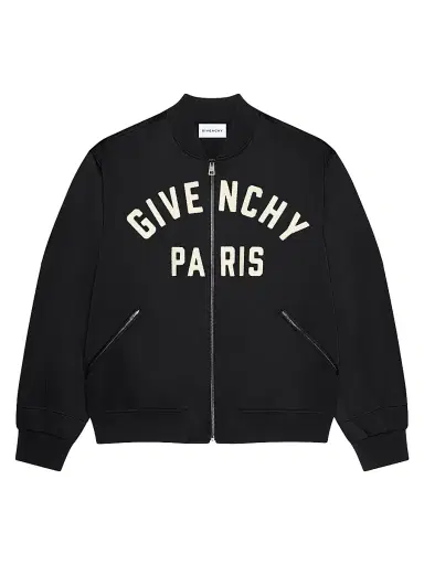 Givenchy Men's GIVENCHY Paris zipped blouson in satin - Black | Thumbnail 1 Givenchy Men's GIVENCHY Paris zipped blouson in satin - Black | Thumbnail 1