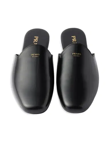 Prada Women's Brushed Leather Mules | Thumbnail 2 Prada Women's Brushed Leather Mules | Thumbnail 2