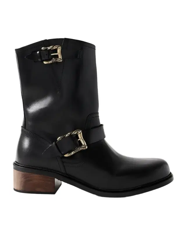 Engineer Buckled Leather Boots - Men Engineer Buckled Leather Boots - Men