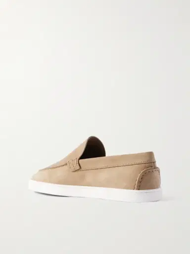 Christian Louboutin Moonboat Logo-Embossed Nubuck Loafers - Men | Thumbnail 4 Christian Louboutin Moonboat Logo-Embossed Nubuck Loafers - Men | Thumbnail 4