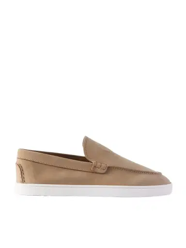 Christian Louboutin Moonboat Logo-Embossed Nubuck Loafers - Men | Thumbnail 1 Christian Louboutin Moonboat Logo-Embossed Nubuck Loafers - Men | Thumbnail 1