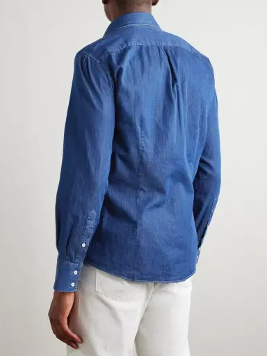 Brunello Cucinelli lim-Fit Cutaway-Collar Cotton hirt - Men | Thumbnail 4 Brunello Cucinelli lim-Fit Cutaway-Collar Cotton hirt - Men | Thumbnail 4