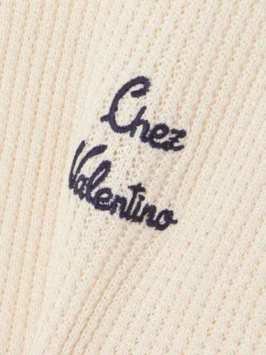 Valentino Garavani Embroidered Waffle-knit Cotton-blend Polo Shirt | Thumbnail 5 Valentino Garavani Embroidered Waffle-knit Cotton-blend Polo Shirt | Thumbnail 5
