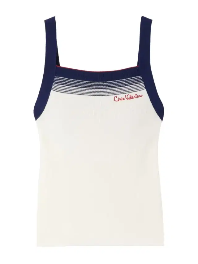 Valentino Garavani Embroidered Striped Wool Tank Top