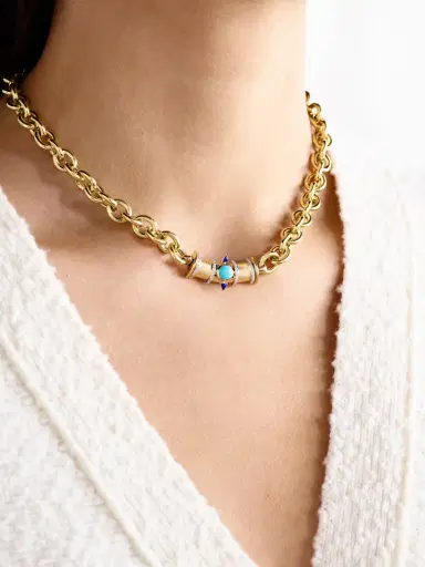 L’Atelier Nawbar Tuxedo Mask 18-karat Gold Multi-stone Necklace | Thumbnail 2 L’Atelier Nawbar Tuxedo Mask 18-karat Gold Multi-stone Necklace | Thumbnail 2
