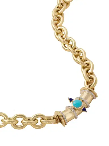 L’Atelier Nawbar Tuxedo Mask 18-karat Gold Multi-stone Necklace | Thumbnail 1 L’Atelier Nawbar Tuxedo Mask 18-karat Gold Multi-stone Necklace | Thumbnail 1