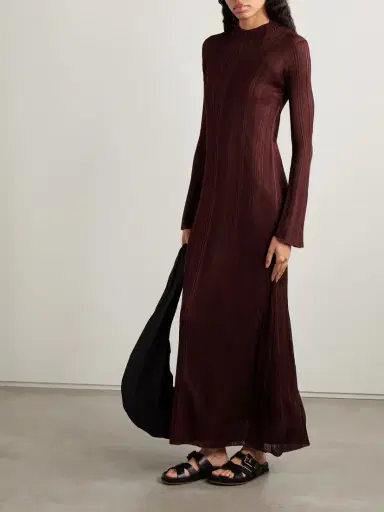 Gabriela Hearst Atira Ribbed Organic Silk Maxi Dress | Thumbnail 2 Gabriela Hearst Atira Ribbed Organic Silk Maxi Dress | Thumbnail 2