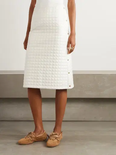 Moncler Quilted Shell Midi Skirt | Thumbnail 3 Moncler Quilted Shell Midi Skirt | Thumbnail 3