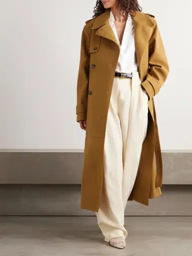 Stella McCartney Oversized Double-breasted Belted Brushed Trench Coat | Thumbnail 2 Stella McCartney Oversized Double-breasted Belted Brushed Trench Coat | Thumbnail 2
