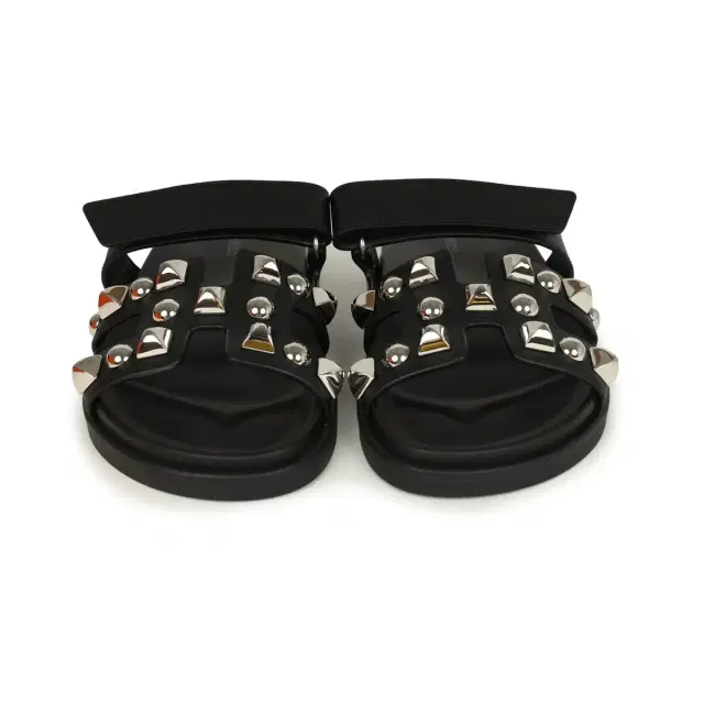 Hermes Chypre Techno Sandals Black Studded Calfskin Palladium Hardware 38 EU Hermes Chypre Techno Sandals Black Studded Calfskin Palladium Hardware 38 EU