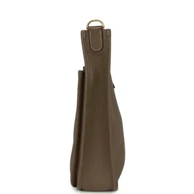 HERMÈS Hermes Evelyne III PM Etoupe Clemence Gold Hardware | Thumbnail 4 HERMÈS Hermes Evelyne III PM Etoupe Clemence Gold Hardware | Thumbnail 4