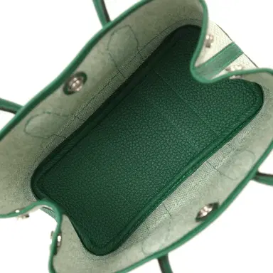 HERMÈS Hermes Garden Party Neo 23 Vert Moyen-Ecru Toile H Canvas and Vert Moyen Negonda Palladium Hardware | Thumbnail 7 HERMÈS Hermes Garden Party Neo 23 Vert Moyen-Ecru Toile H Canvas and Vert Moyen Negonda Palladium Hardware | Thumbnail 7