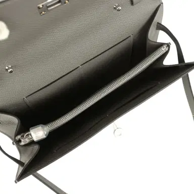 HERMÈS Hermes Kelly Wallet To Go Gris Meyer Epsom Palladium Hardware | Thumbnail 8 HERMÈS Hermes Kelly Wallet To Go Gris Meyer Epsom Palladium Hardware | Thumbnail 8