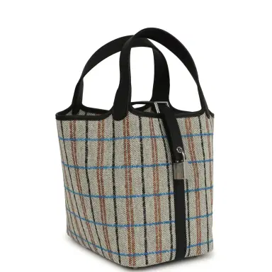 HERMÈS Hermes Picotin Lock 18 Black Swift and Ecru, Bleu, Black and Fauve Toile H Canvas Palladium Hardware | Thumbnail 2 HERMÈS Hermes Picotin Lock 18 Black Swift and Ecru, Bleu, Black and Fauve Toile H Canvas Palladium Hardware | Thumbnail 2