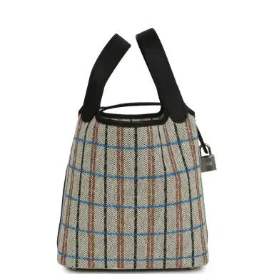 HERMÈS Hermes Picotin Lock 18 Black Swift and Ecru, Bleu, Black and Fauve Toile H Canvas Palladium Hardware | Thumbnail 4 HERMÈS Hermes Picotin Lock 18 Black Swift and Ecru, Bleu, Black and Fauve Toile H Canvas Palladium Hardware | Thumbnail 4