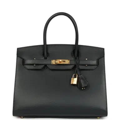 HERMÈS Pre-owned Hermes Birkin 30 Bleu Minuit Monsiuer Gold Hardware | Thumbnail 1 HERMÈS Pre-owned Hermes Birkin 30 Bleu Minuit Monsiuer Gold Hardware | Thumbnail 1