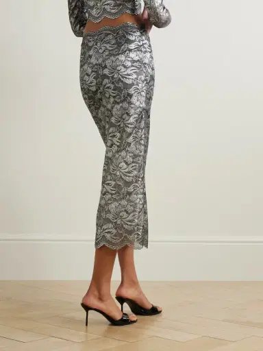Rabanne Scalloped Metallic Stretch-lace Midi Skirt | Thumbnail 3 Rabanne Scalloped Metallic Stretch-lace Midi Skirt | Thumbnail 3