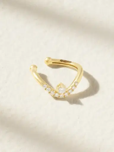Mizuki 14-karat Gold Diamond Ear Cuff | Thumbnail 1 Mizuki 14-karat Gold Diamond Ear Cuff | Thumbnail 1