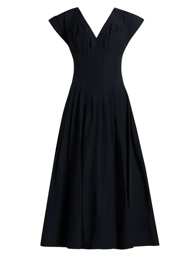 Women's Nina Pleated Midi-Dress - Midnight Women's Nina Pleated Midi-Dress - Midnight