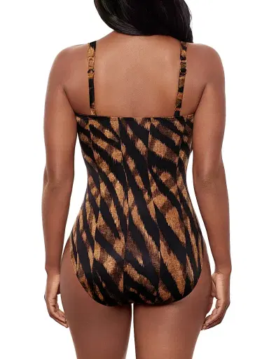 Miraclesuit Swim Women's Raya De Safari Europa Animal-Print One-Piece Swimsuit - Black Brown - Size 16 | Thumbnail 4 Miraclesuit Swim Women's Raya De Safari Europa Animal-Print One-Piece Swimsuit - Black Brown - Size 16 | Thumbnail 4