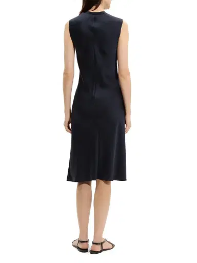 Theory Women's Crushed Satin Twist Scoop Dress - Nocturne Navy | Thumbnail 4 Theory Women's Crushed Satin Twist Scoop Dress - Nocturne Navy | Thumbnail 4